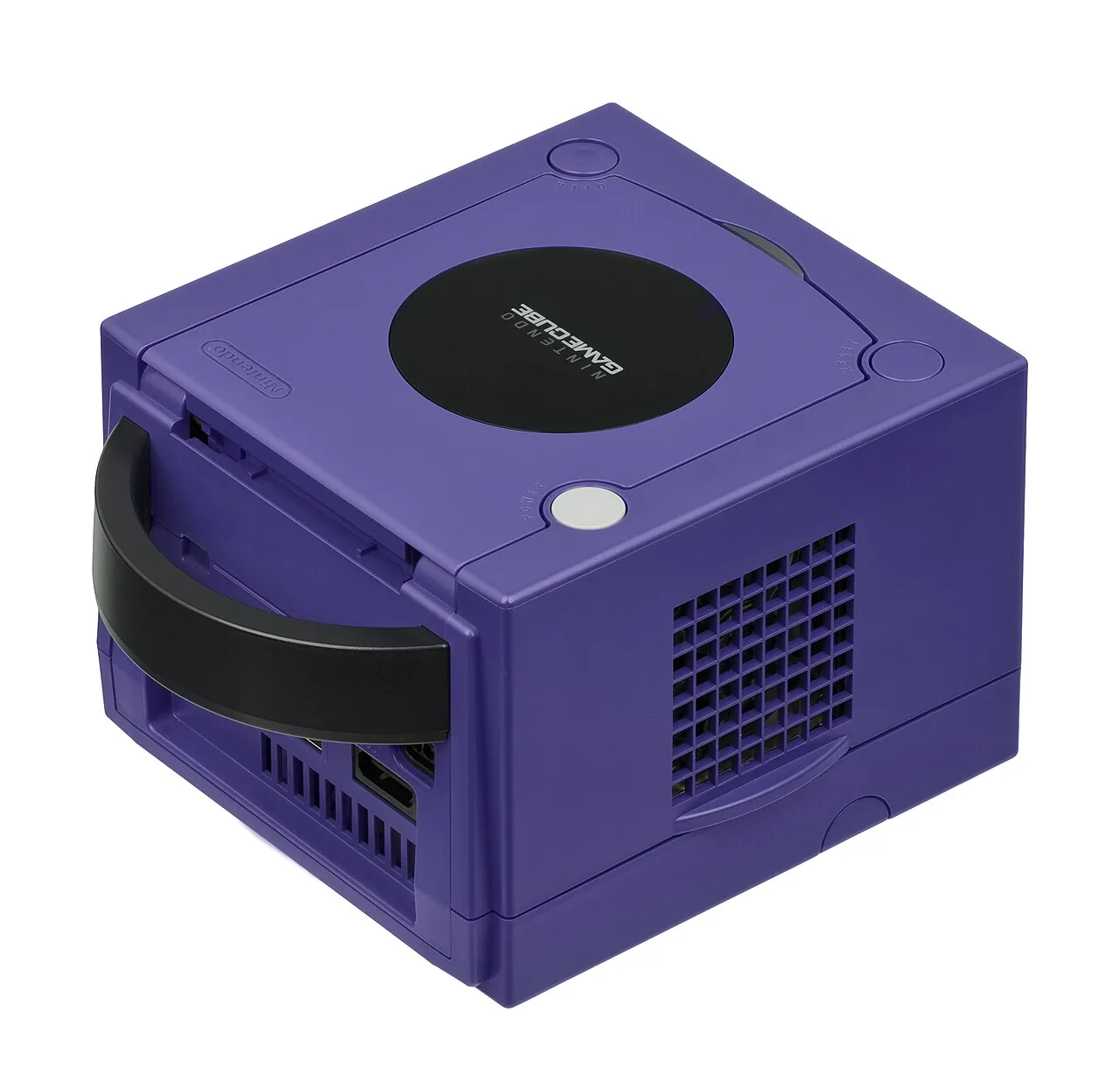 Achterkant van een GameCube DOL-001 met Digital AV Out en Analog AV Out