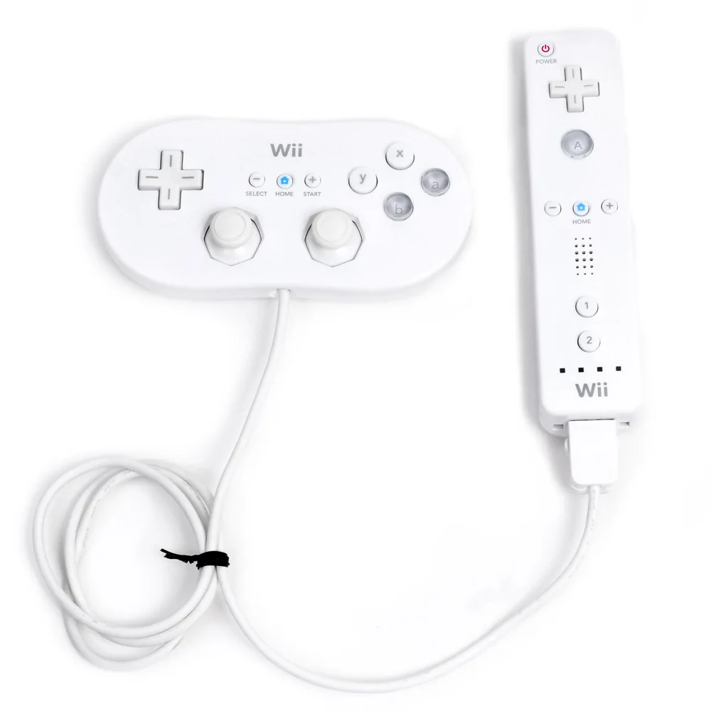 Witte Wii Classic Controller met aansluitkabel