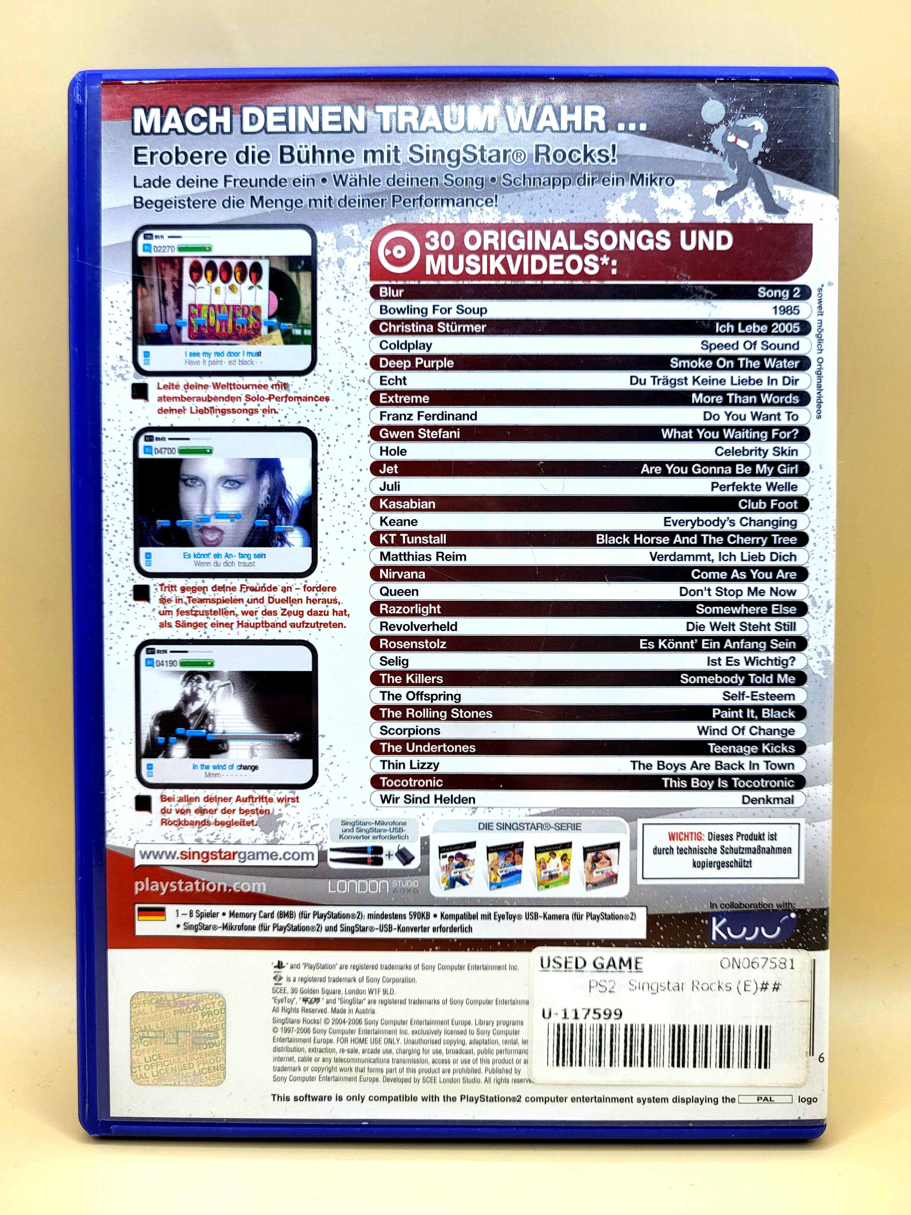 Singstar Rocks - PlayStation 2 - PS2