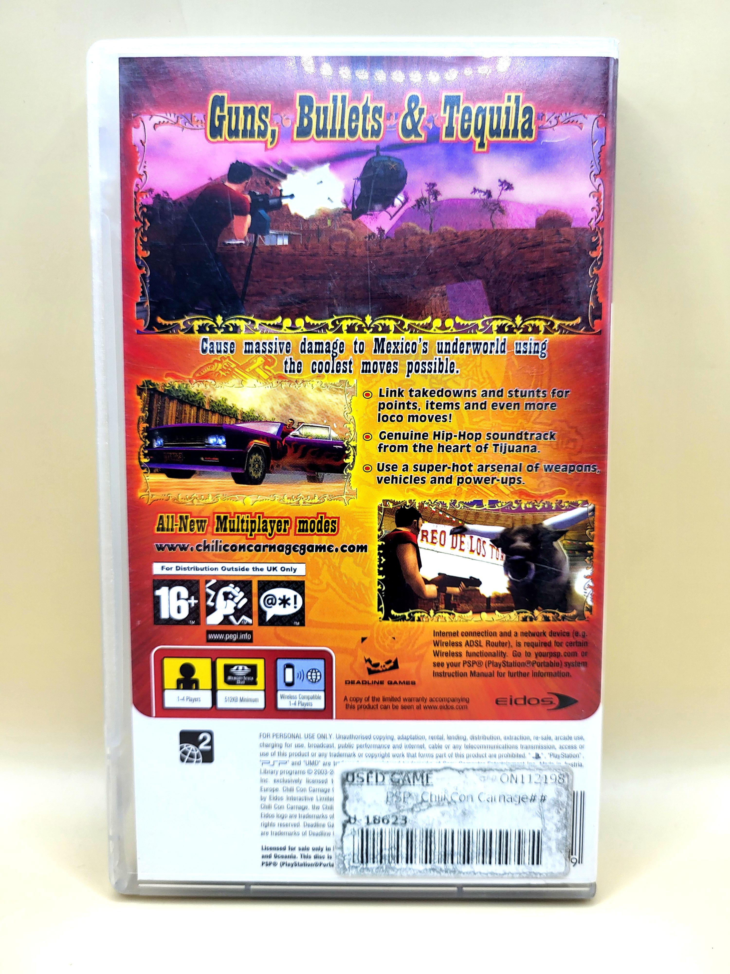 Chili Con Carnage PlayStation Portable PSP Achterkant