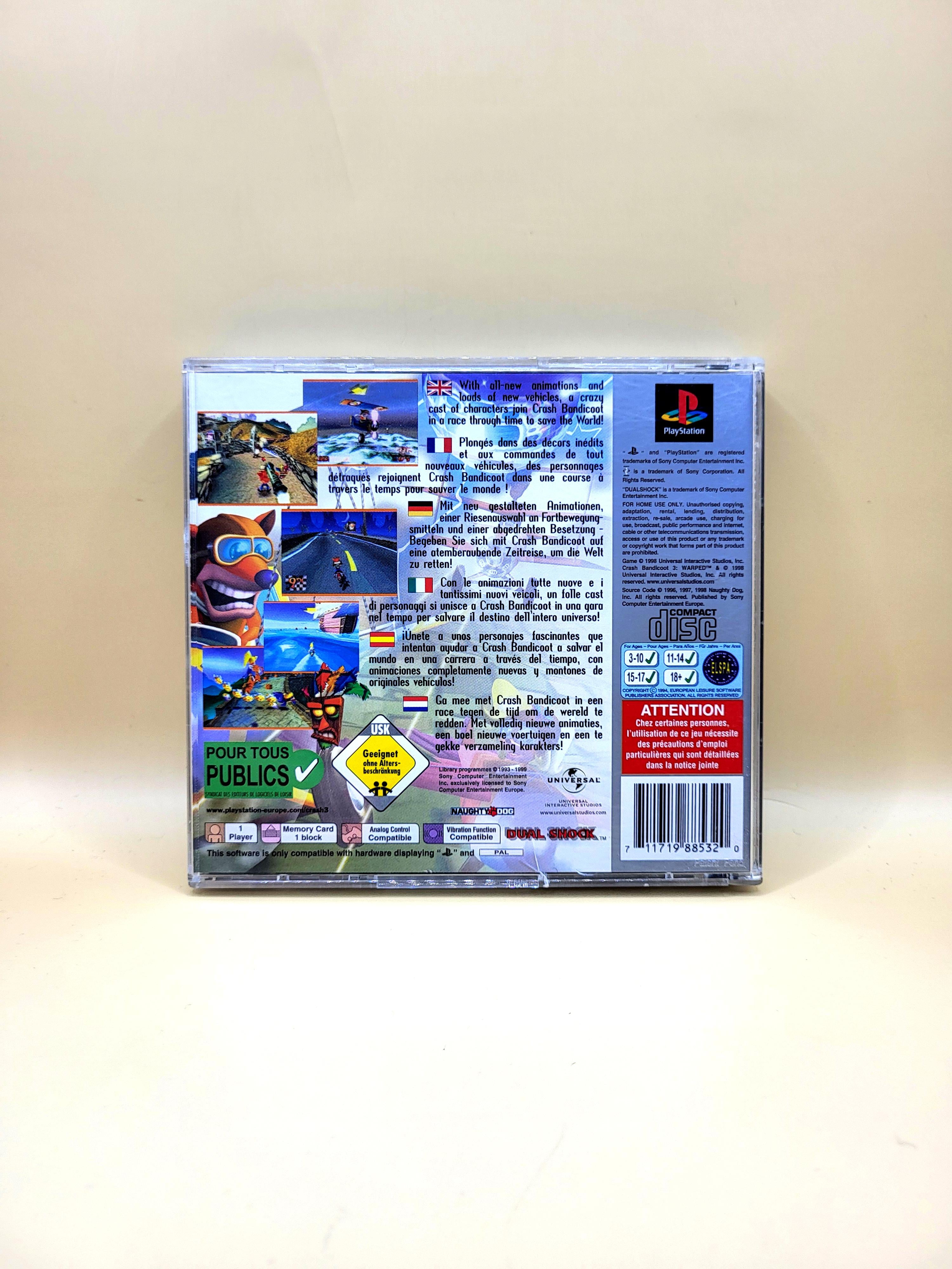 Crash Bandicoot 3 Warped Platinum PlayStation 1 PS1 Achterkant