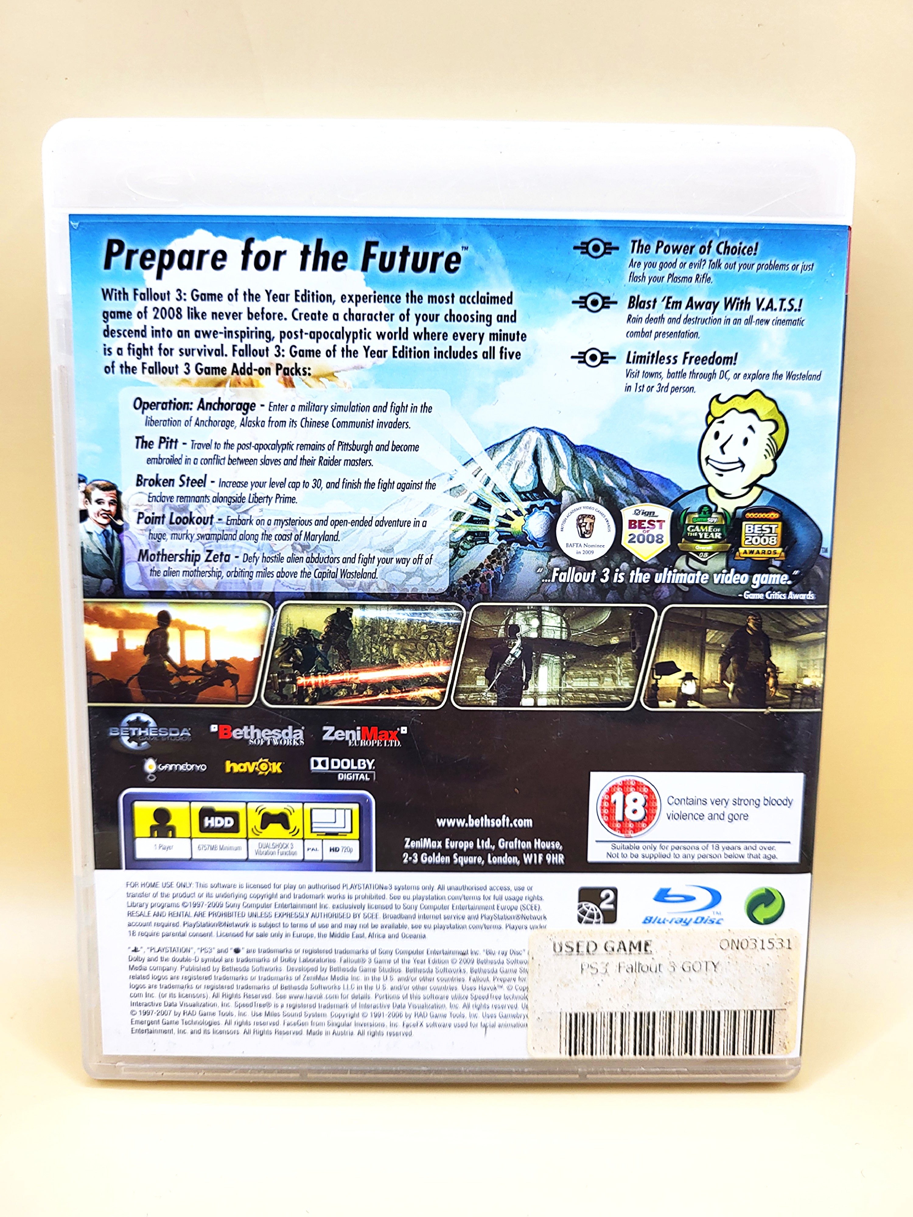 Fallout 3 Game of the Year Edition (Geen Boekje) - PlayStation 3 - PS3