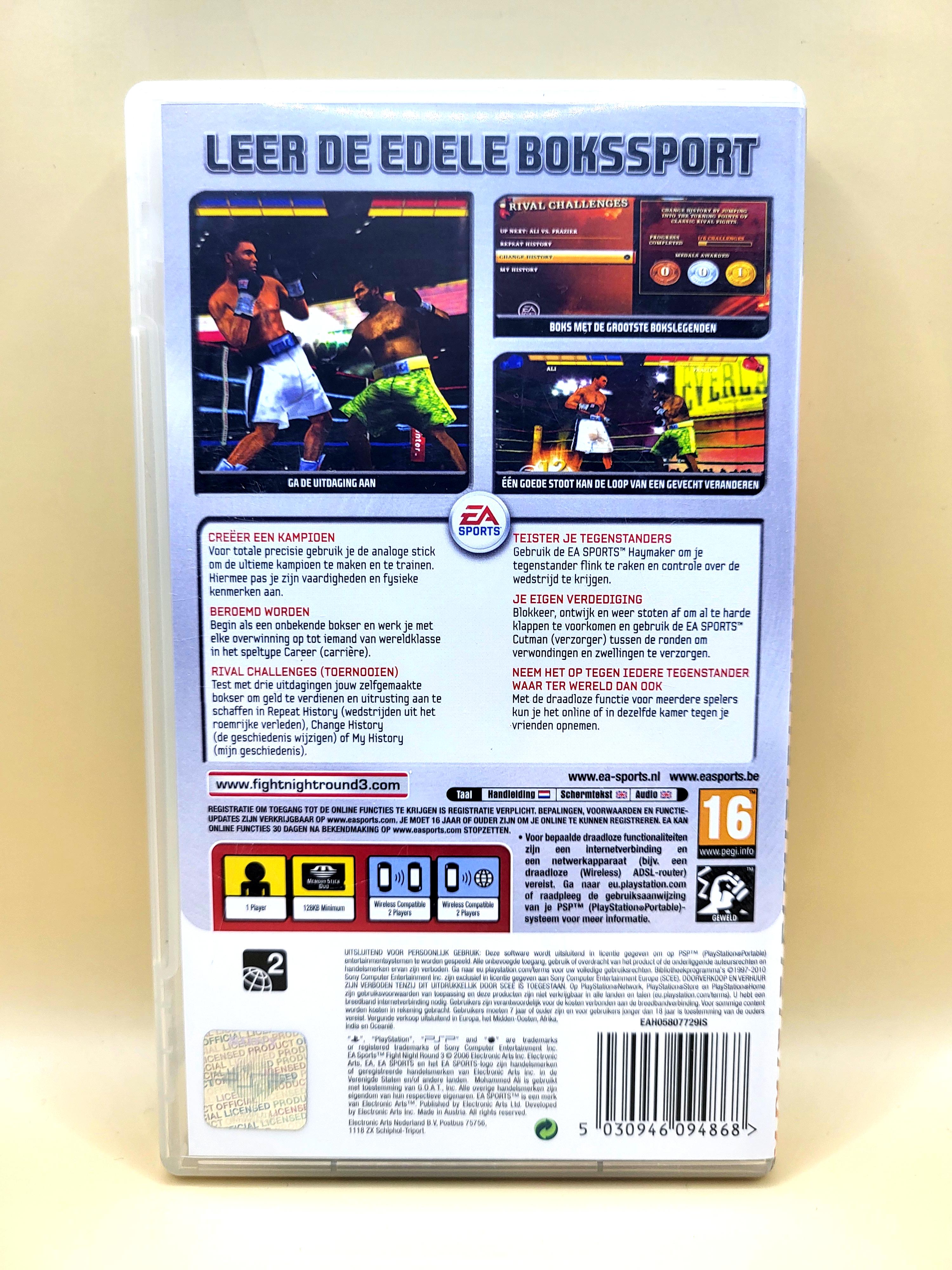 Fight Night Round 3 Essentials PlayStation Portable PSP Achterkant