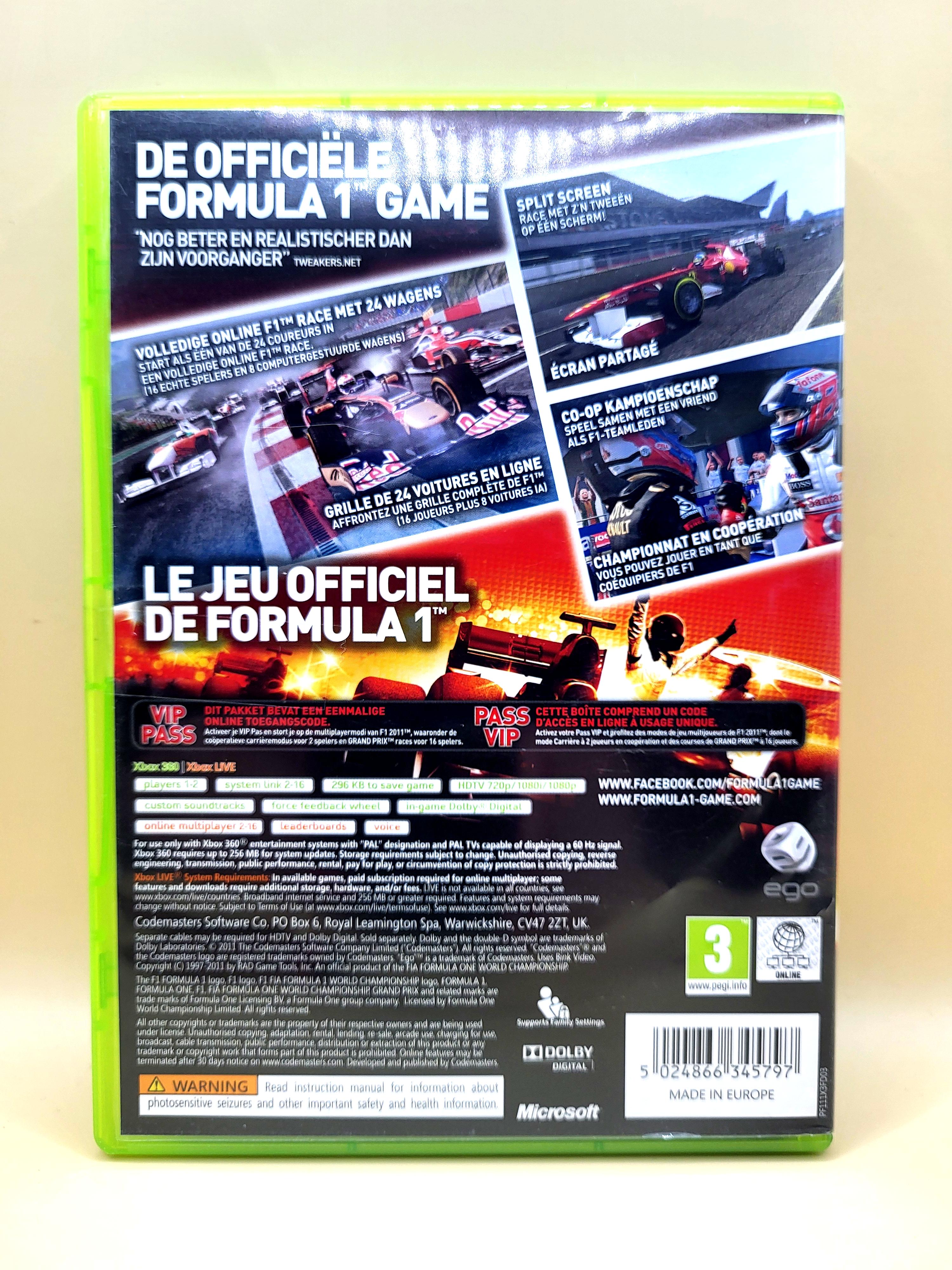 Formula 1 2011 F1 2011 Xbox 360 Achterkant