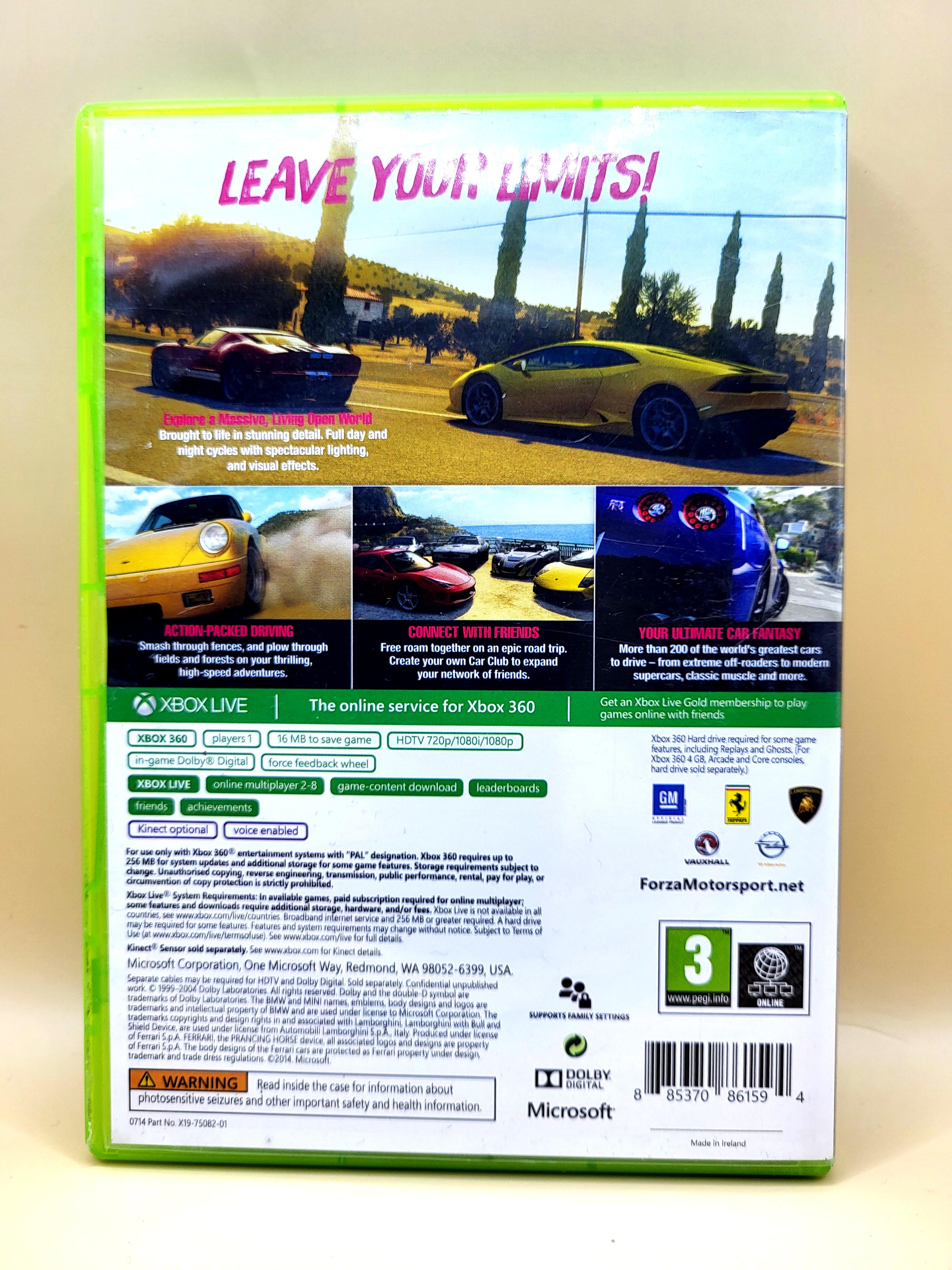 Forza Horizon 2 Xbox 360 Achterkant