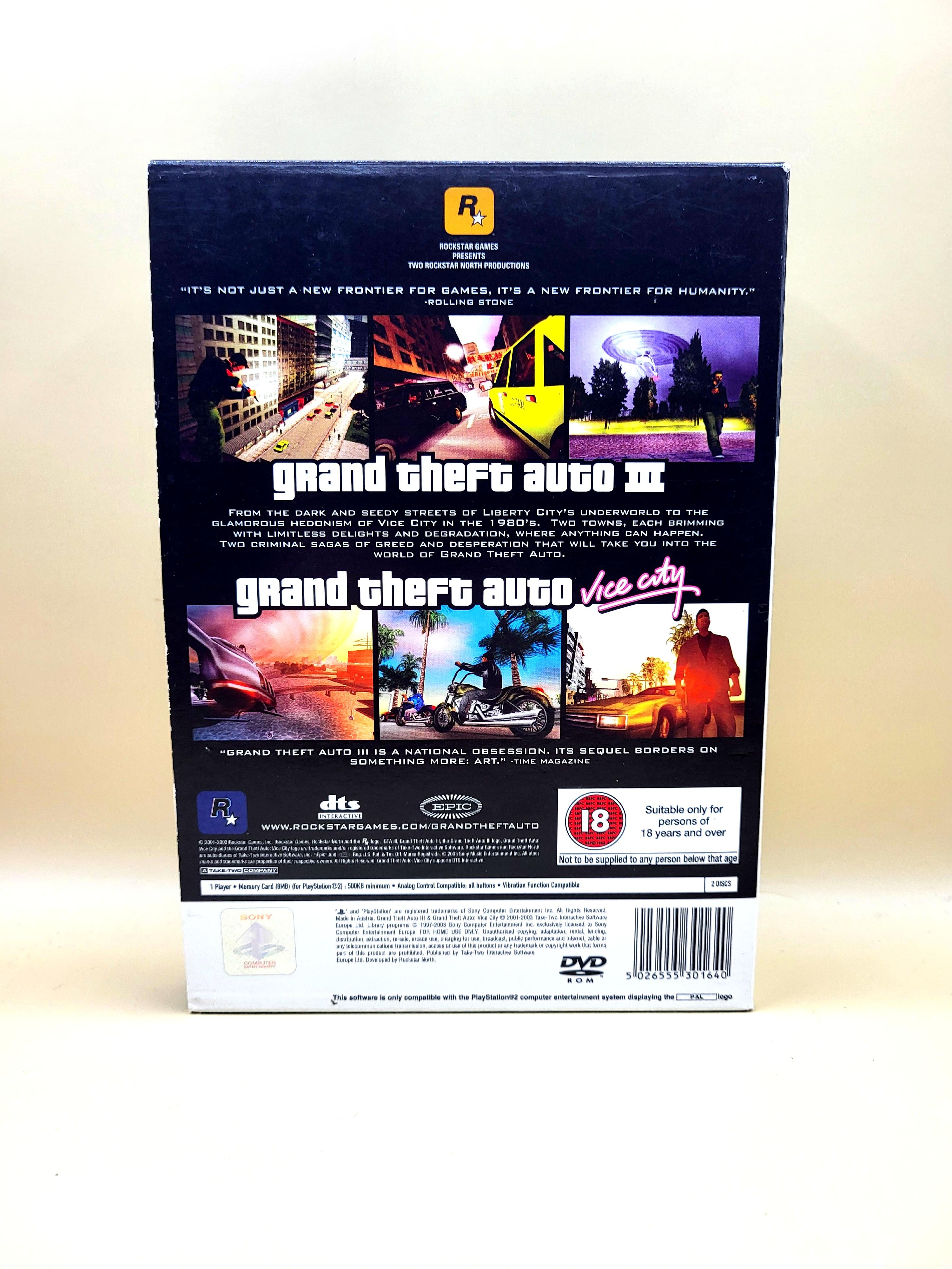 GTA III 3 Vice City Double Pack - PlayStation 2 - PS2