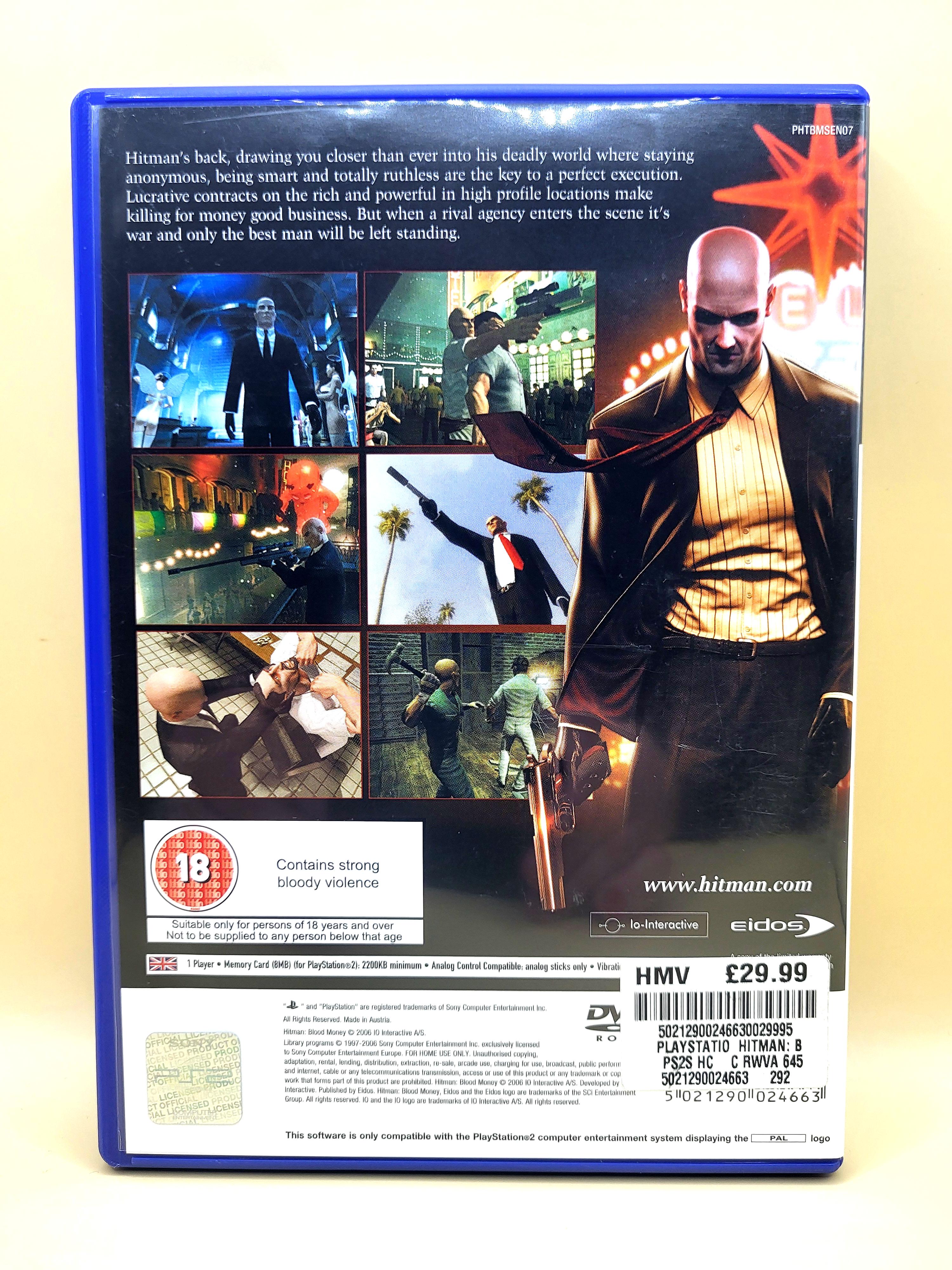 Hitman: Blood Money PlayStation 2 PS2 Achterkant