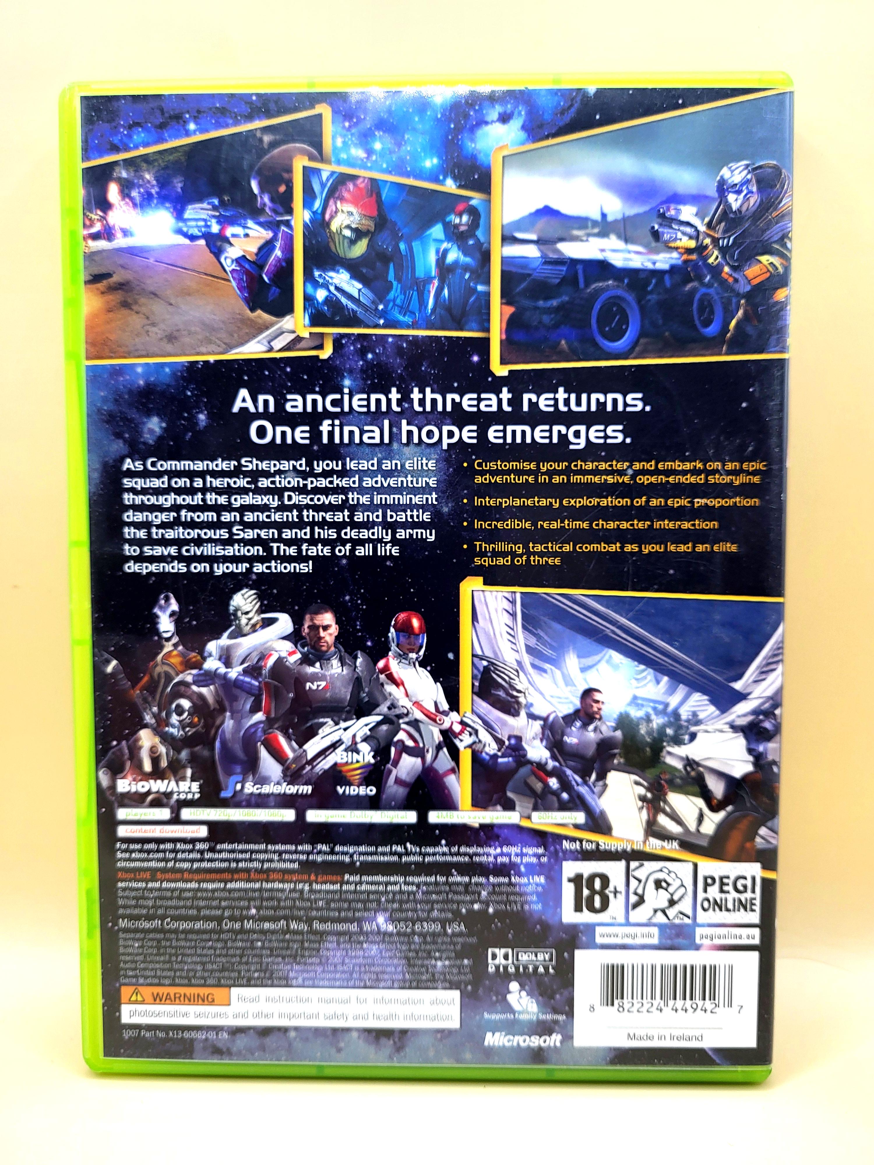 Mass Effect Xbox 360 Achterkant