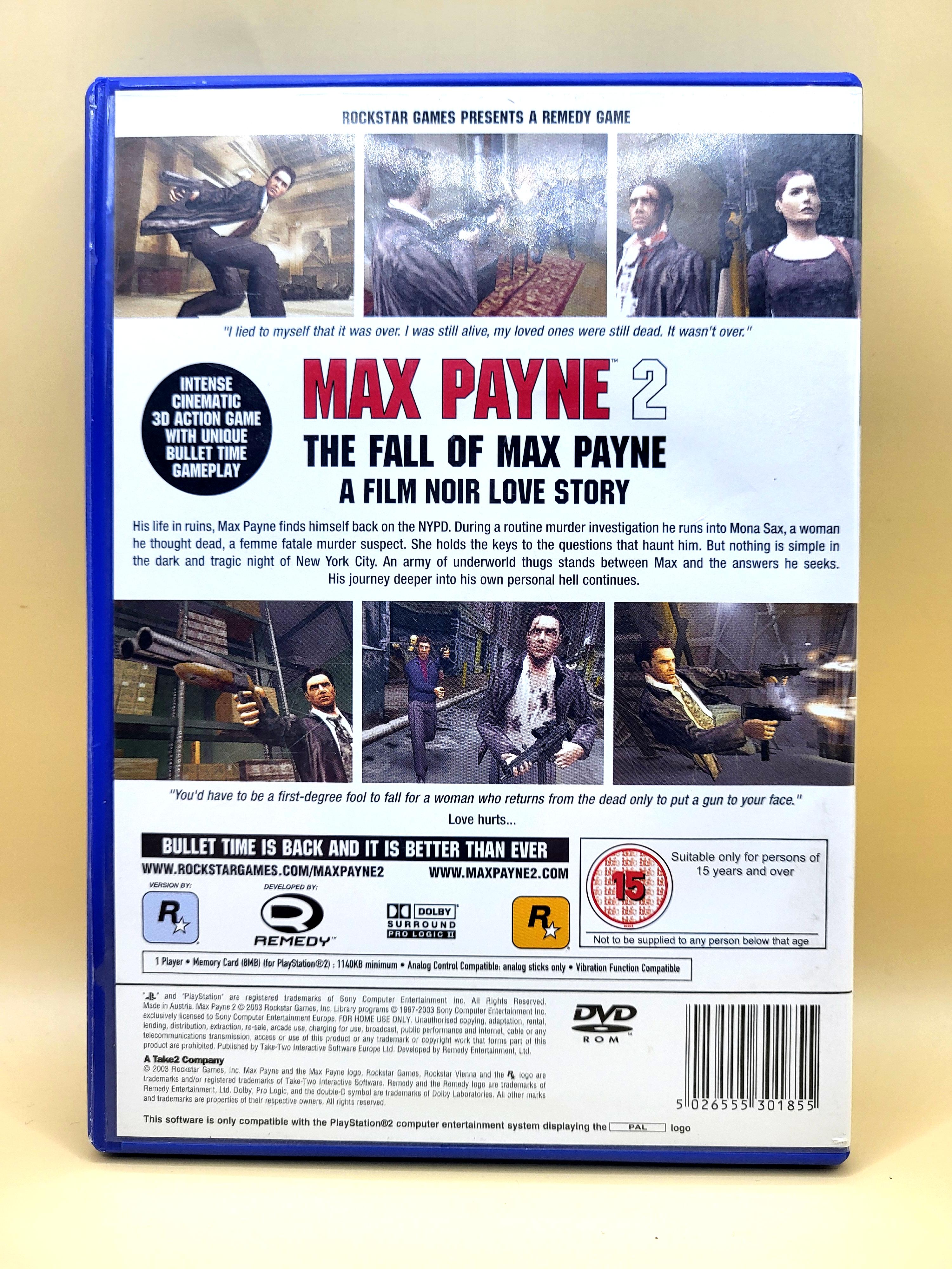 Max Payne 2 The Fall of Max Payne PlayStation 2 PS2 Achterkant