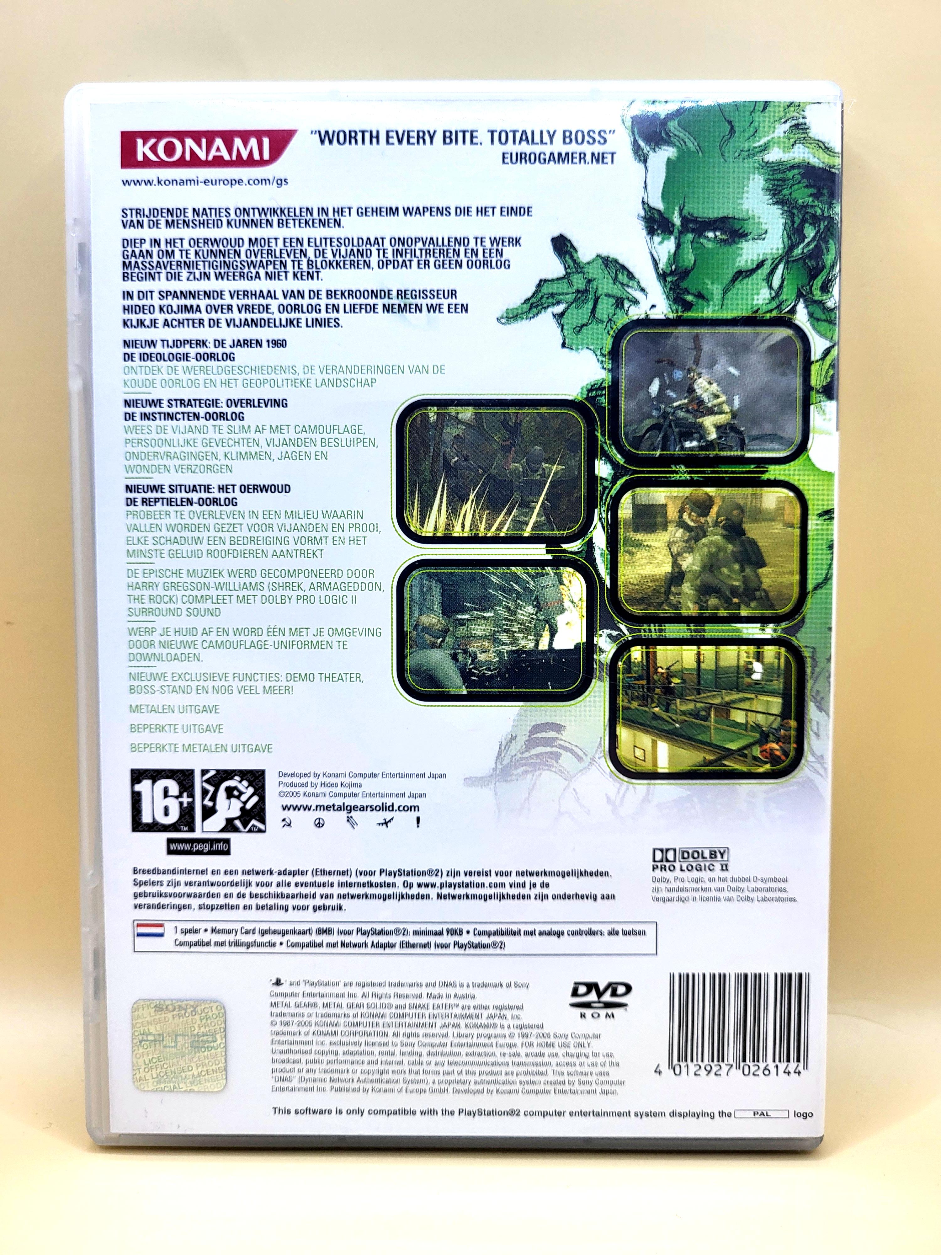 Metal Gear Solid 3 PlayStation 2 PS2 Achterkant