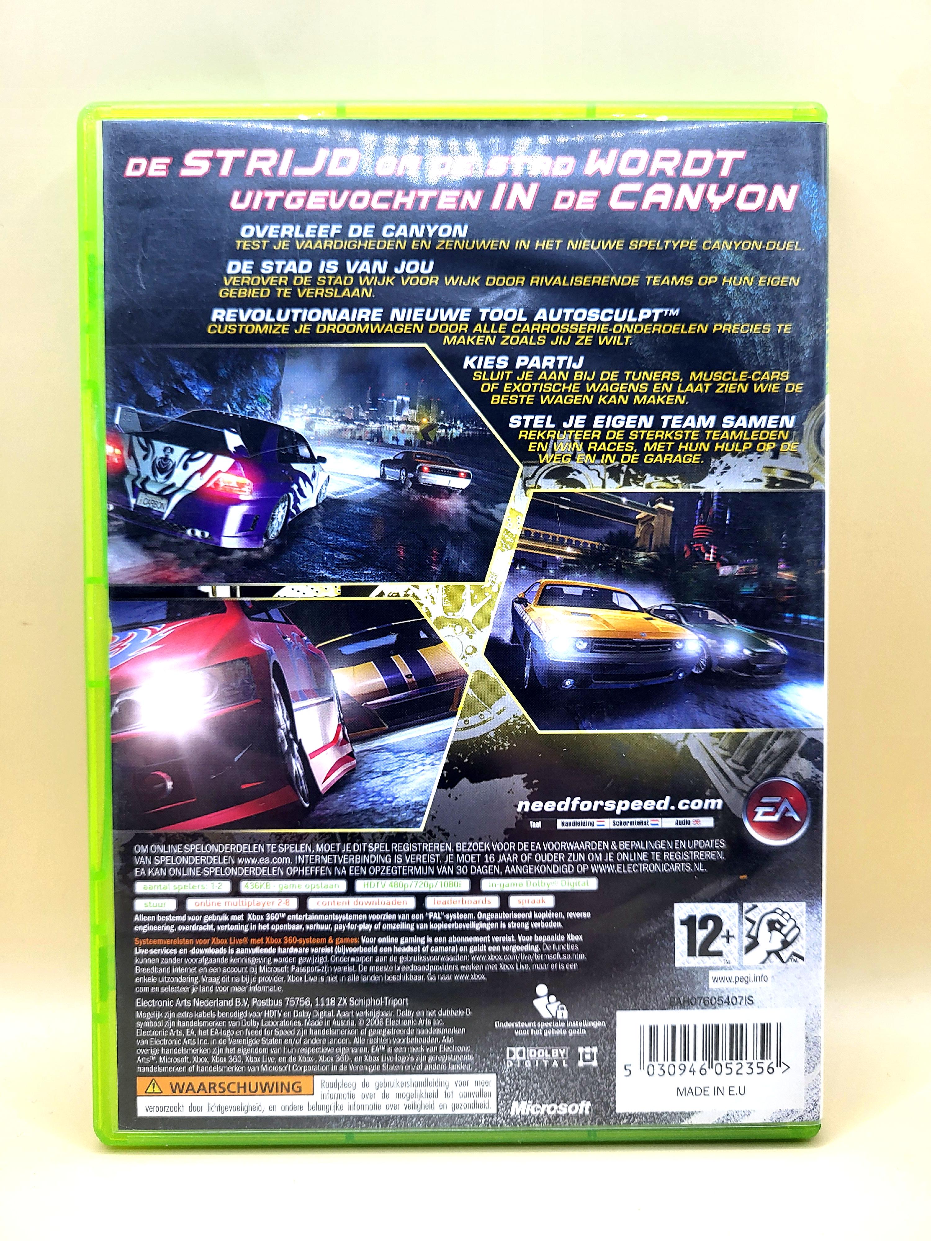 Need for Speed Carbon Xbox 360 Achterkant