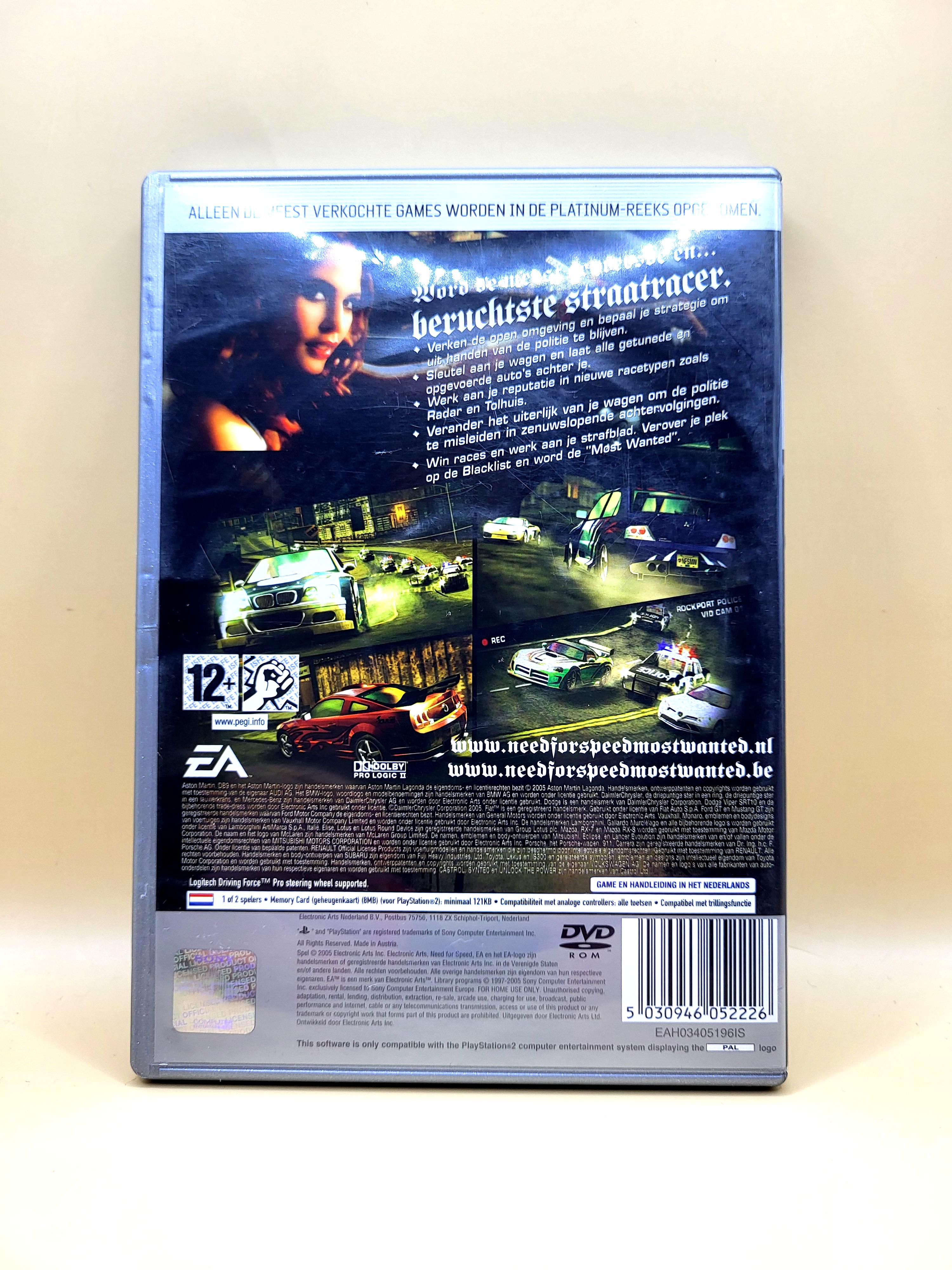 Need for Speed Most Wanted Platinum PlayStation 2 PS2 Achterkant