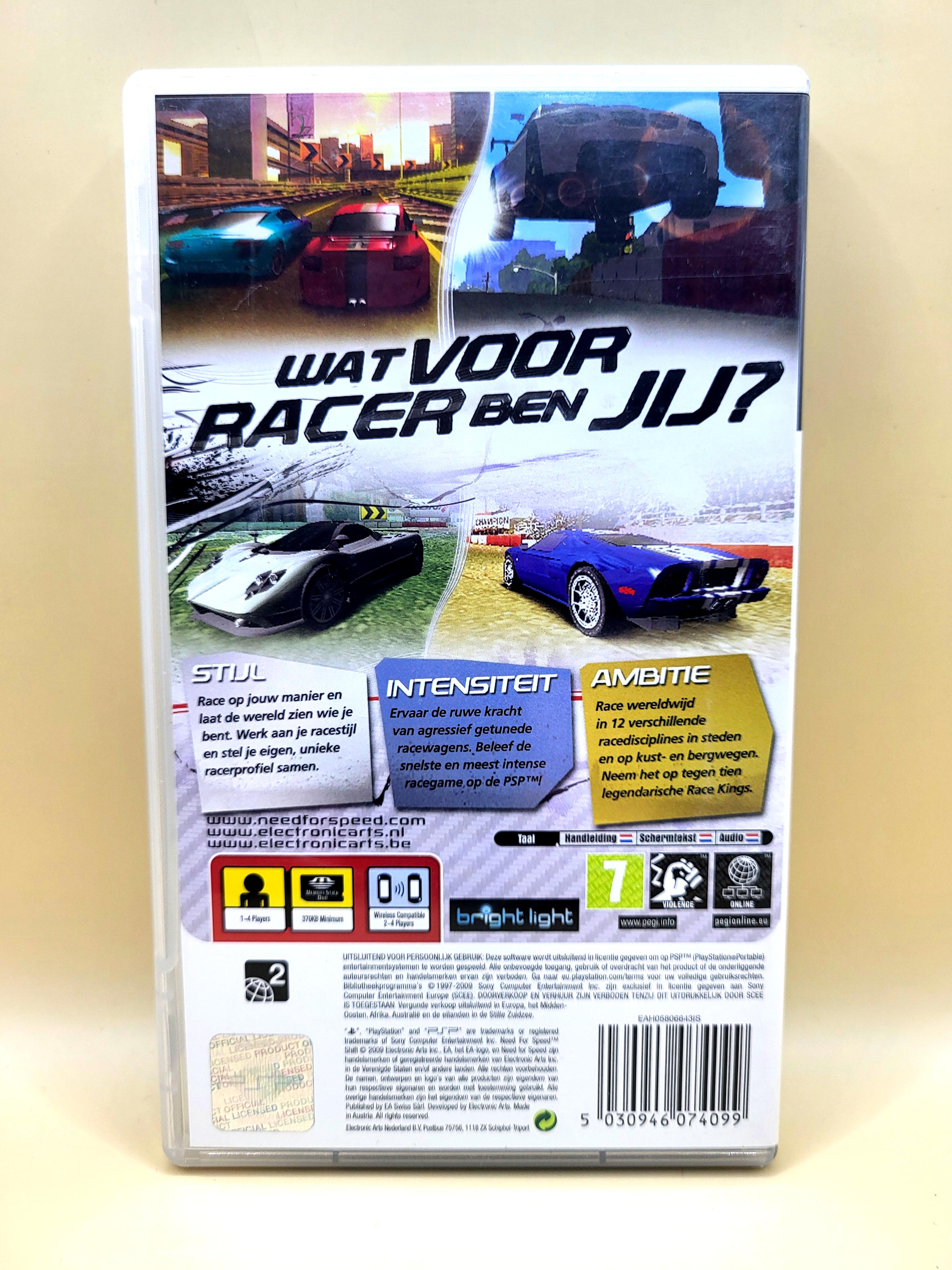 Need for Speed Shift PlayStation Portable PSP Achterkant