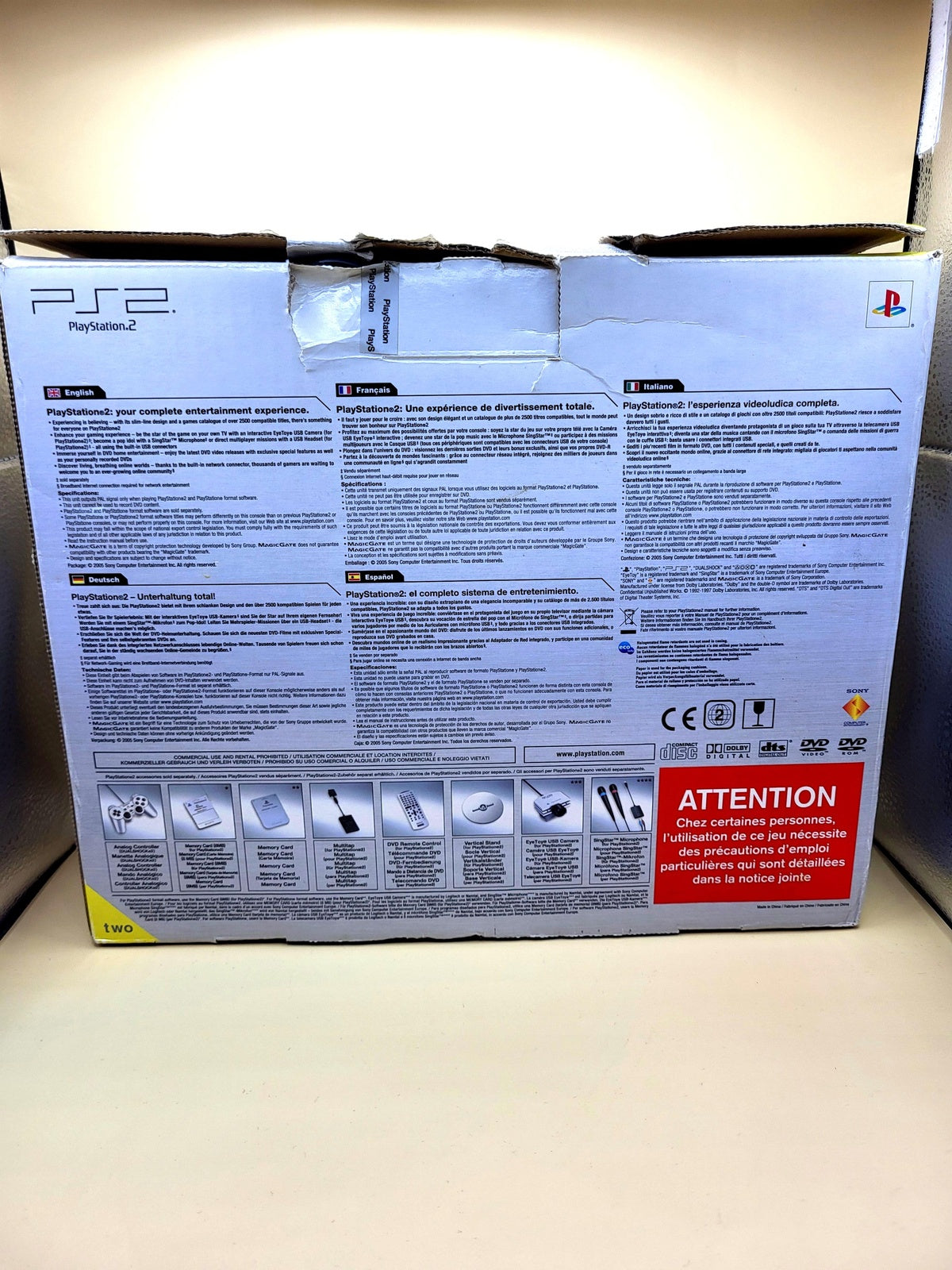 PlayStation 2 Slim Satin Silver Compleet in Doos - CIB PS2