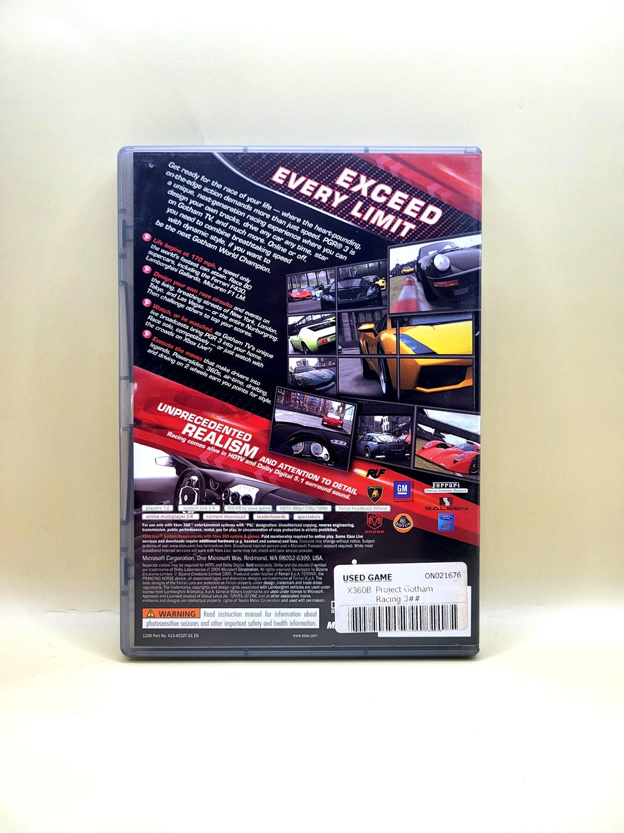 Project Gotham Racing 3 Classics - Xbox 360