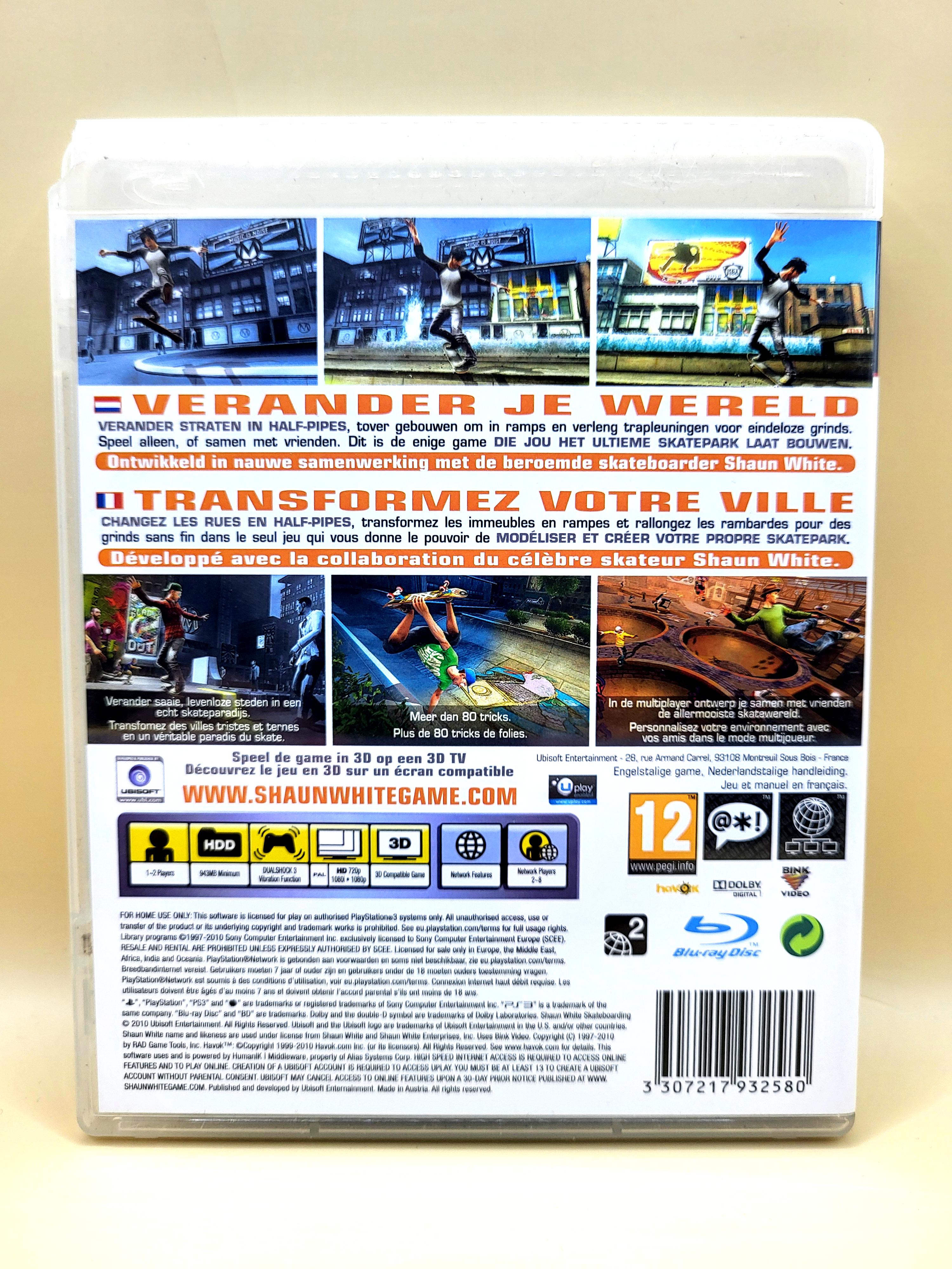 Shaun White Skateboarding PlayStation 3 PS3 Achterkant