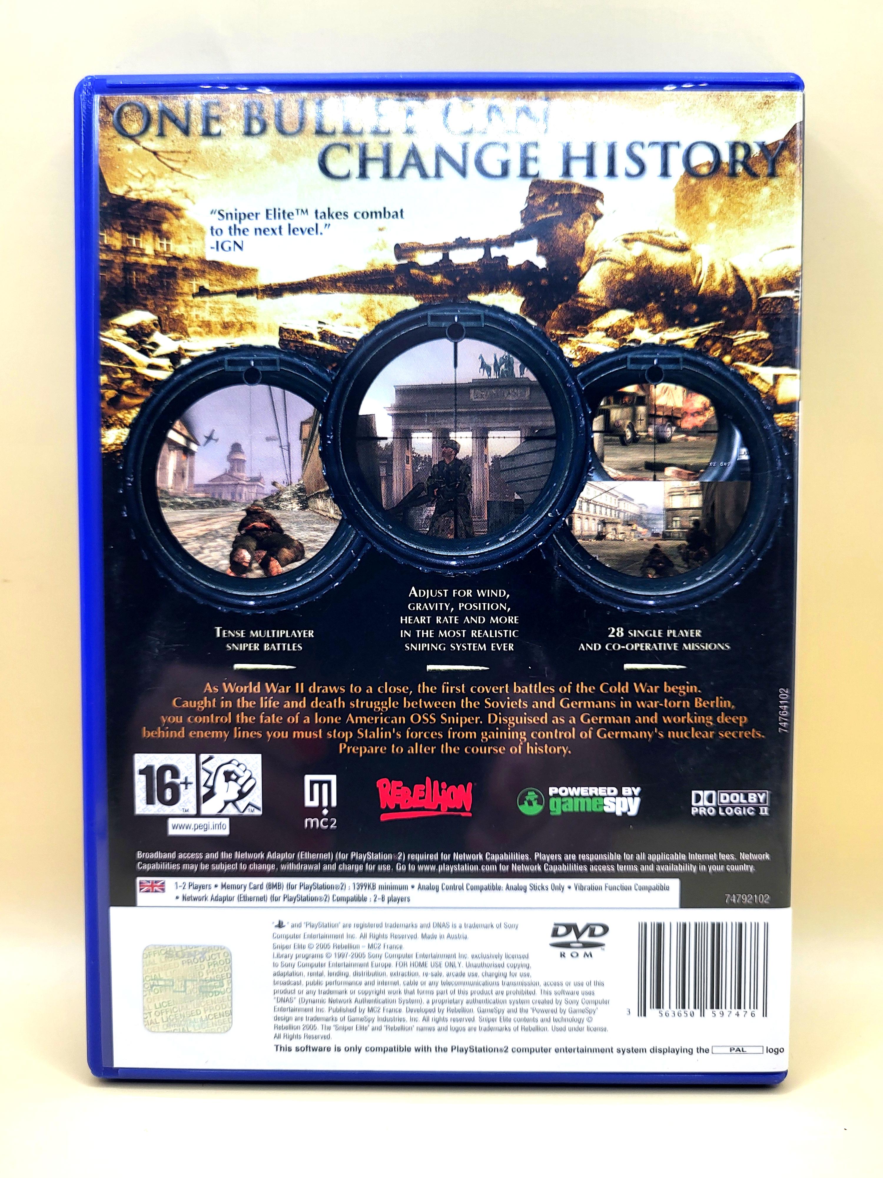 Sniper Elite PlayStation 2 PS2 Achterkant
