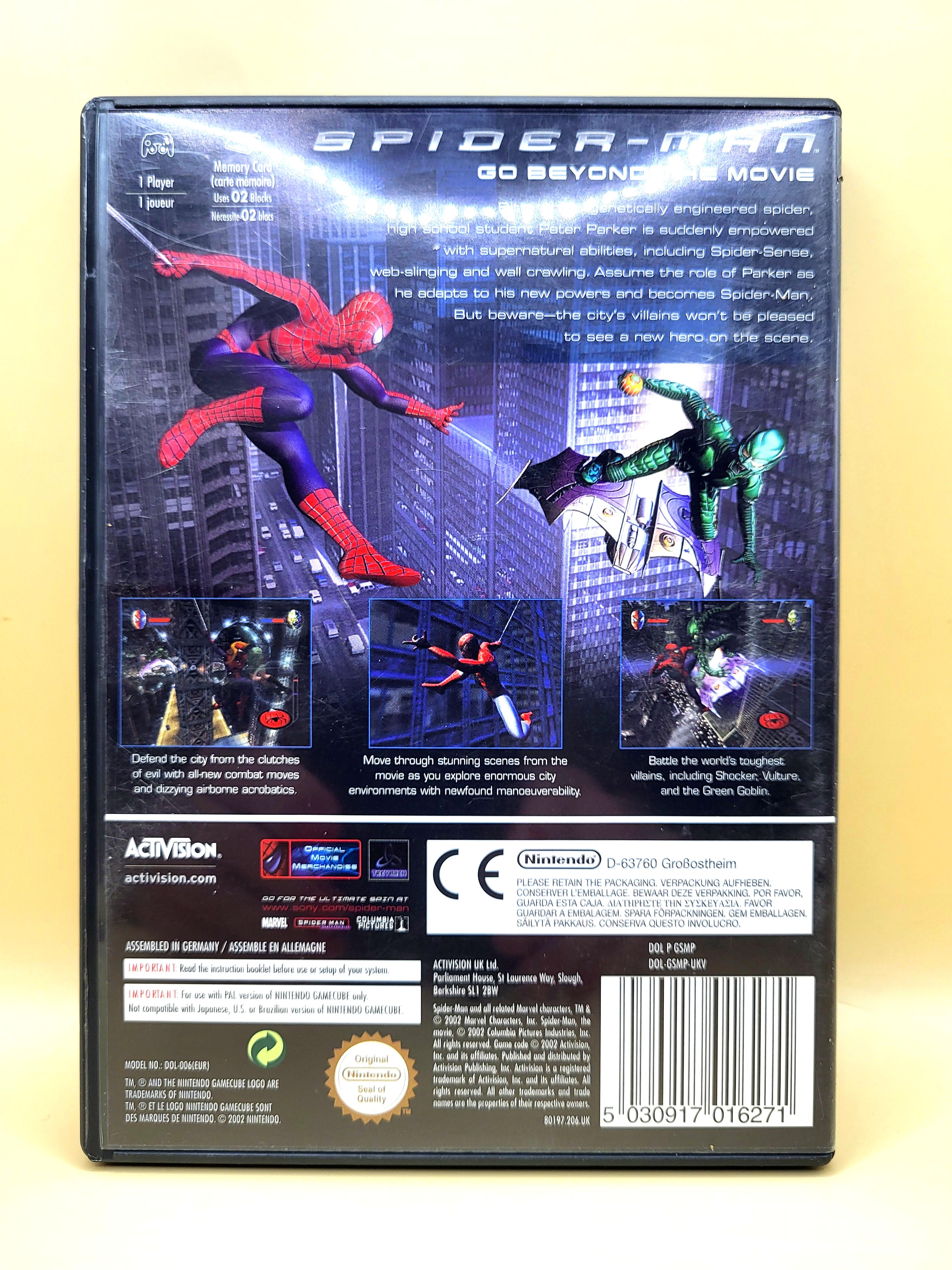 Spider-Man Nintendo Gamecube Achterkant