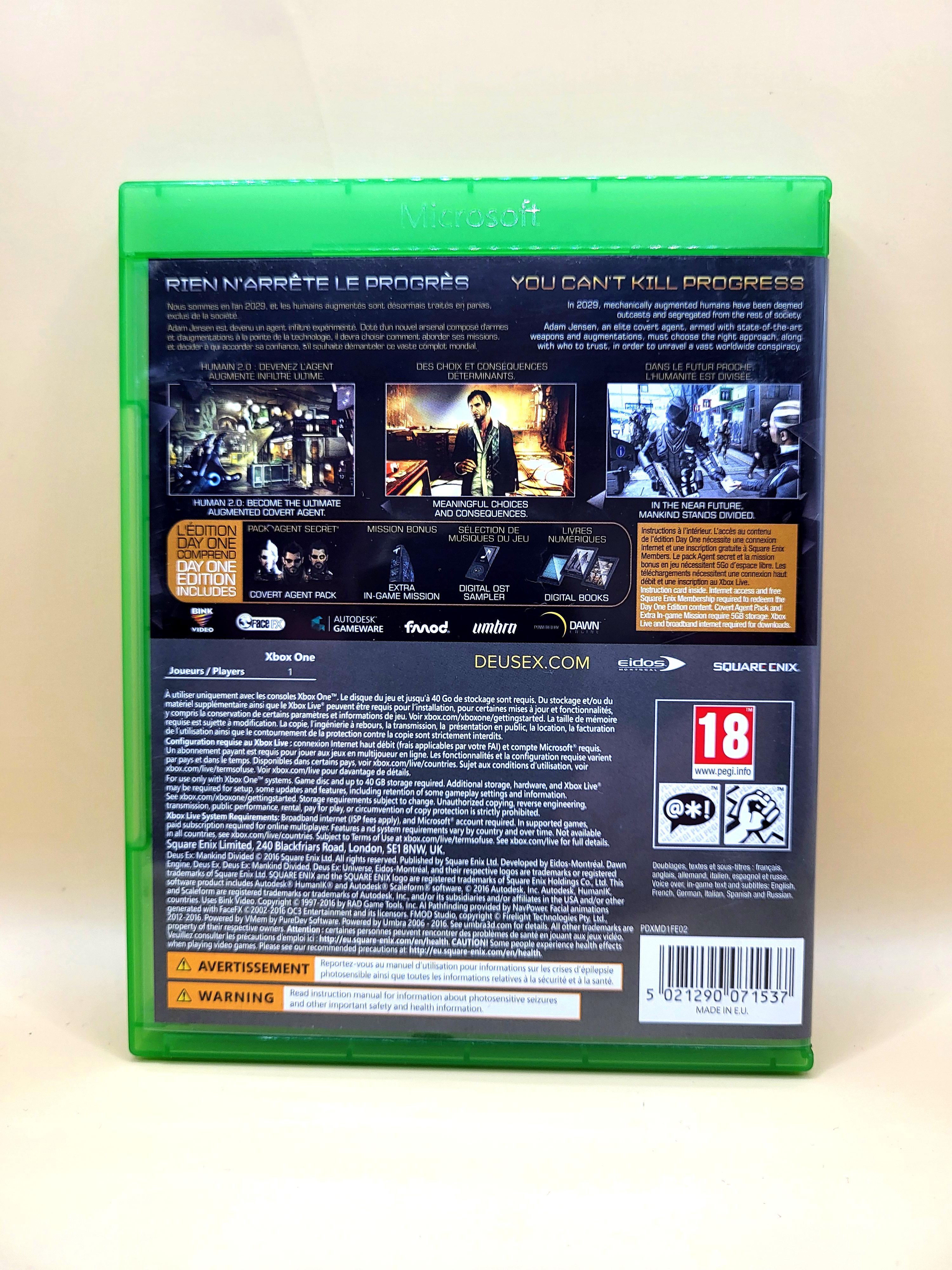 Deus Ex Mankind Divided Day One Edition - Xbox One